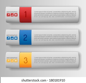 Modern infographics options banners, box design. EPS 10 contains transparency