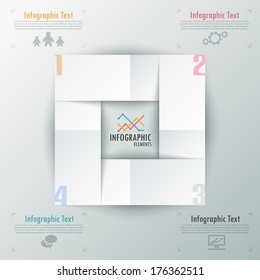 Modern infographics options paper template. Vector. Can be used for web design and workflow layout