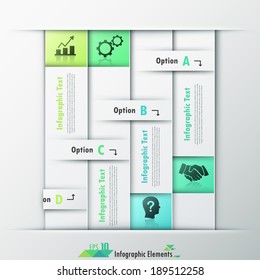 Modern infographics options paper template. Vector. Can be used for web design and workflow layout
