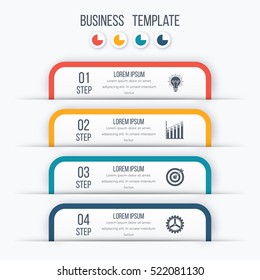 Plantilla de opciones de infografía moderna con hojas de papel, iconos para 4 opciones. Vector. Se puede utilizar para diseño web y diseño de flujo de trabajo