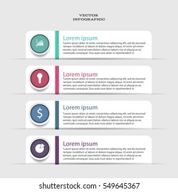 Modern infographics options template with paper sheets for 4 options eps 10