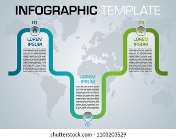 Modern infographics options template vector with colorful line in blue and green color