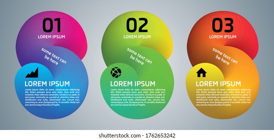 Modern infographics options template vector with colorful circle on grey background