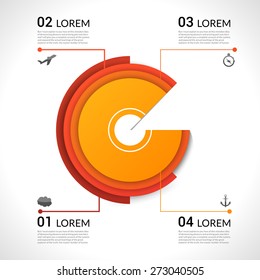 Modern infographics pie chart for web, banners, mobile applications, layouts. Vector eps10 illustration
