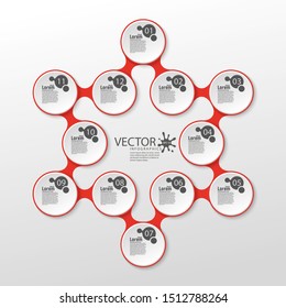 Modern infographics. Presentation of the new project.  The layout of the business plan. The twelve steps of development. Graphic information. Marketing. Vector illustration.