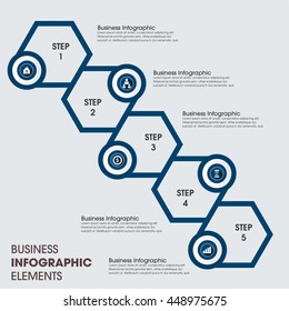 Modern infographics process template with paper sheets (rectangles with rounded corners), icons and text for 4 options. Vector. Can be used for web design, timeline and workflow layout