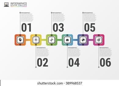 Modern infographics process template. Timeline concept. Vector illustration