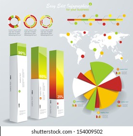 Modern infographics set. World Map and Information Graphics. Vector 