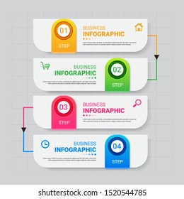 Modern Infographics step. can be used for workflow layout, diagram, website, corporate report, advertising, marketing. vector illustration.
