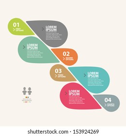 Modern infographics step speech bubble design in soft color. Vector illustration. 