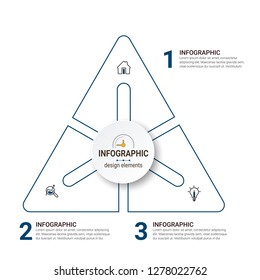 Modern Infographics Template with 3 options. Vector infographic element. - Vector