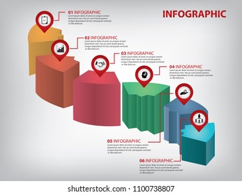 Modern infographics template with 4 circles Paper Timeline used for web design and workflow layout.