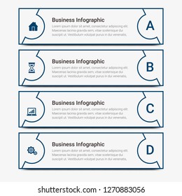 Modern Infographics Template with 4 options. Vector infographic element. - Vector