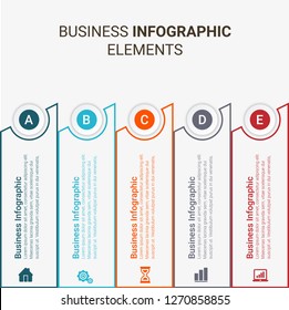 Modern Infographics Template with 5 options. Vector infographic element. - Vector