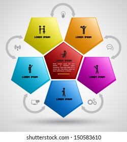Modern Infographics Template / can use for business concept / education diagram / brochure object