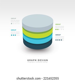 Modern Infographics template cylinder vector 4 color