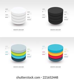 Modern Infographics template cylinder vector set