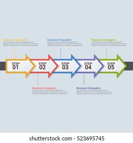 Modern infographics template  and icons on grey background. Vector. Can be used for web design and workflow layout.