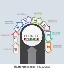 Modern infographics template  and icons on grey background. Vector. Can be used for web design and workflow layout.