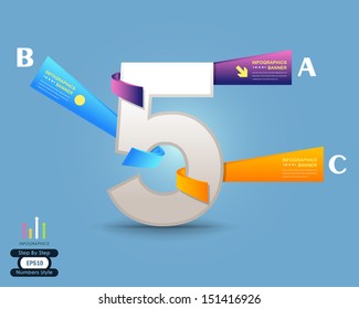 Modern Infographics Template Numbers Style