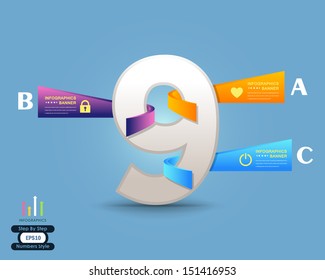 Modern Infographics Template Numbers Style