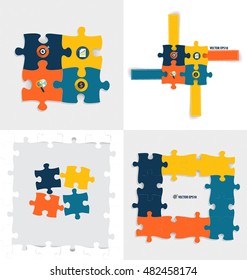 Modern infographics template style. Business puzzle pieces . Vector illustration.