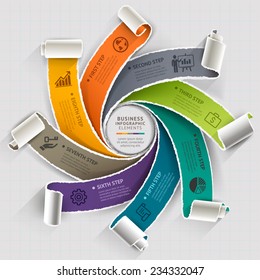 Modern infographics template torn paper style. Vector illustration. can be used for workflow layout, diagram, number options, step up options, banner, web design, timeline template
