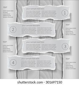 Modern infographics template torn paper style