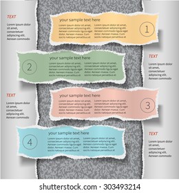 Estilo de papel desgarrado de plantilla de infografía moderna
