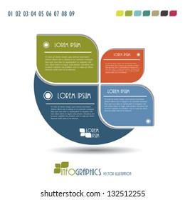 Modern Infographics template. Vector illustration. Seven color included