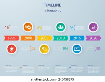 Infographics Timeline Template Realistic Colorful Circles Stock Vector ...