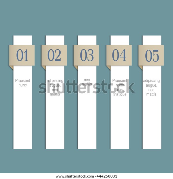 Modern infographics white web\
design template. Vertical paper numbered banners. Vector\
EPS10