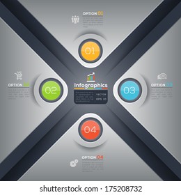 Modern infographics X shape Vector graphic design layout