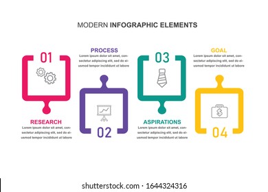 Modern Infographis 4 elements vector