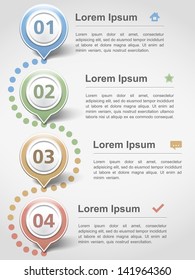 Modern inforgraphics design template with four elements, vector eps10 illustration