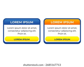 Un moderno cuadro de información o llamada a la acción (CTA) en azul y amarillo. Ideal para presentar características, pasos o notas importantes en un Sitio web o App.
