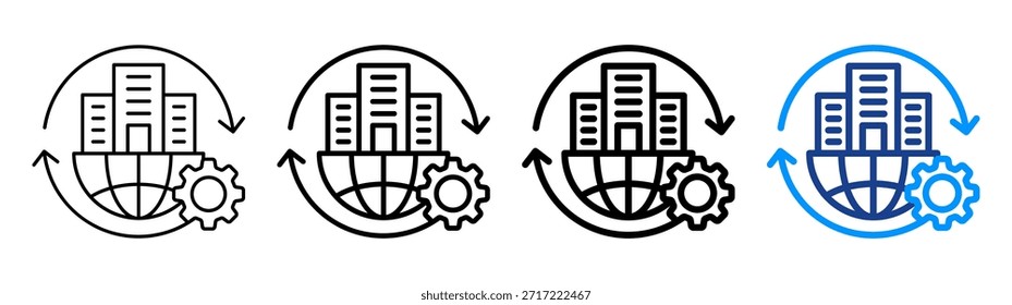 Modern Infrastructure Icon Different Outline Collection Set