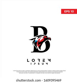 modern inital letter b eagle logo. simple icon, template design