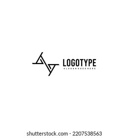 Modern initial AA logo letter simple and creative design concept