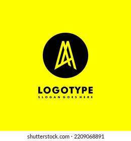 Moderna letra inicial del logotipo AA concepto de diseño sencillo y creativo