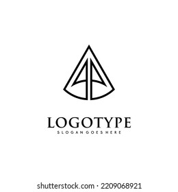 Moderna letra inicial del logotipo AA concepto de diseño sencillo y creativo