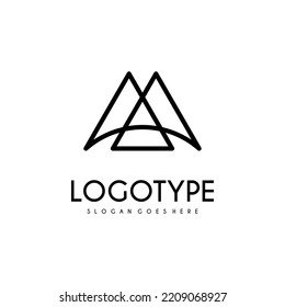 Moderna letra inicial del logotipo AA concepto de diseño sencillo y creativo