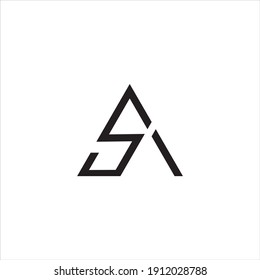 Vector de diseño de logotipo A,AS,SA inicial moderno con concepto geométrico