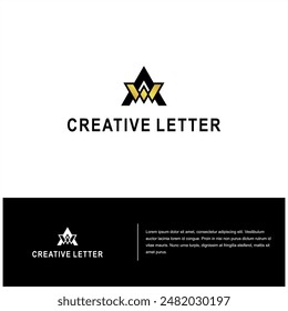 Diseño de logotipo de AW inicial moderno. Plantilla geométrica de monograma de Vector WA