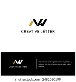 modern initial AW logo design. geometric WA vector monogram template