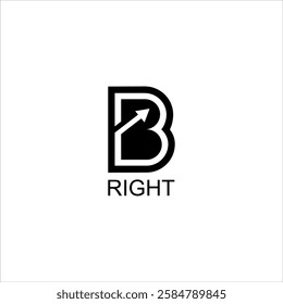 modern initial B logo. B arrow direction vector template