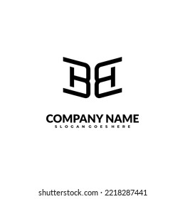 Moderna letra inicial del logotipo BB concepto de diseño sencillo y creativo