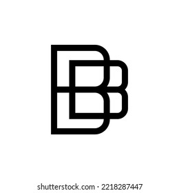 Moderna letra inicial del logotipo BB concepto de diseño sencillo y creativo