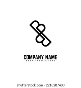 Moderna letra inicial del logotipo BB concepto de diseño sencillo y creativo