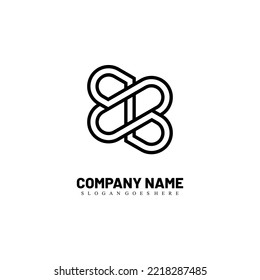 Moderna letra inicial del logotipo BB concepto de diseño sencillo y creativo